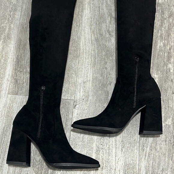 Steve Madden TAVA Black OTK Boots Over Knee Suede 6M NEW - Picture 10 of 15